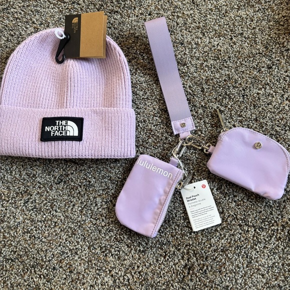 The North Face Accessories - The North Face adult lavender Purple Beanie and Lululemon dual pouch wristlet
